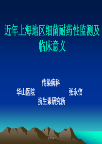 近年上海地区细菌耐药性监测及临床意义