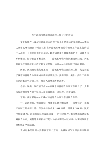 在小流域水环境综合治理工作会上的讲话