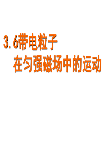 3.6带电粒子在匀强磁场中的运动解析