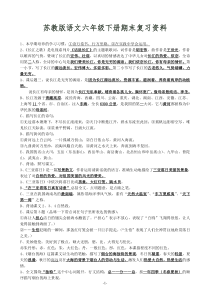 苏教版语文六年级下册期末复习资料