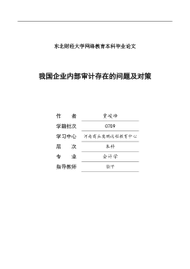 我国企业内部审计存在的问题及对策19899