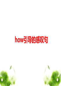 how引导的感叹句