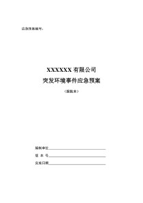 某企业突发环境事件应急预案及风险评估范本