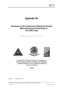 澳大利亚矿产资源和矿石储量报告规范JORC(英文版)