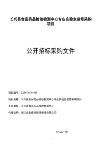 长兴县食品药品检验检测中心专业实验室装修采购项目