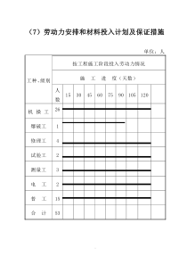 (7)劳动力安排和材料投入计划及保证措施