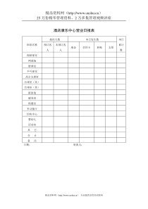 酒店康乐中心营业日报表