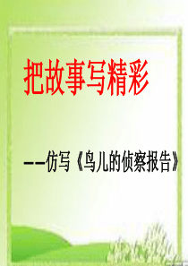 把故事写精彩――仿写鸟儿的侦查报告