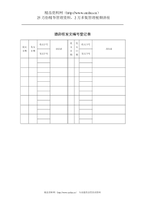 酒店收发文编号登记表