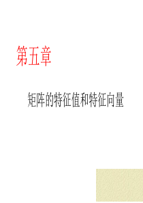 线性代数简明教程(方小娟编 科学出版社)第五章、矩阵的特征值和特征向量