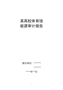 某高校体育馆能源审计报告