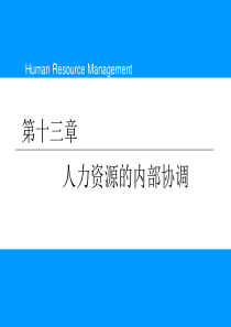 第十三章人力资源的内部协调重点课件