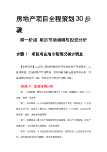 房地产项目全程策划30步骤