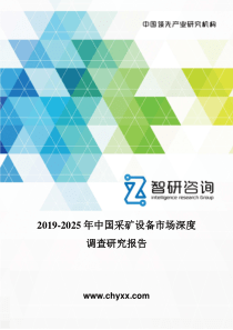 2019-2025年中国采矿设备市场深度调查研究报告