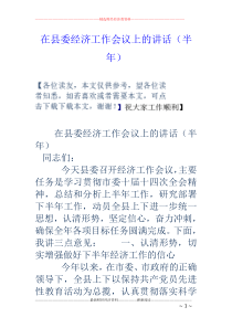 在县委经济工作会议上的讲话(半年)