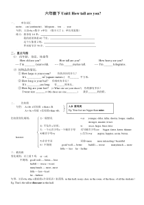 六年级下Unit1-How-tall-are-you知识点讲解及练习