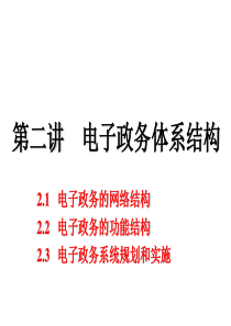 第二讲 电子政务体系结构电子政务的网络结构电子政务的功能