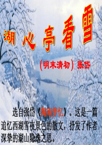 《湖心亭看雪》