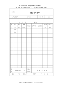 酒店行车路单