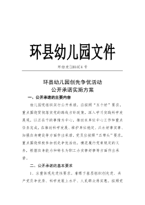 创先争优活动公开承诺实施方案