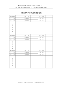 酒店贵宾来店保卫情况登记表