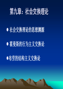 第九章社会交换理论