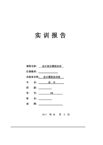 会计实训报告