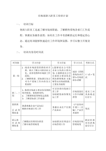 市场部新入职员工培训计划