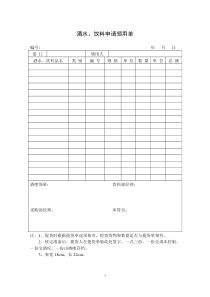 酒水、饮料申请领用单表格