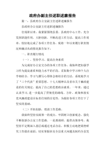 政府办副主任述职述廉报告