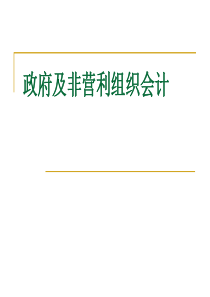 政府及非营利组织会计 PPT课件