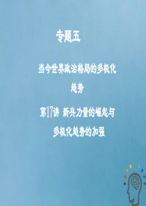 2019年度高考历史一轮复习专题五当今世界政治格局的多极化趋势第17讲新兴力量的崛起与多极化趋势的加