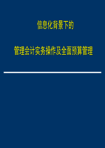 信息化背景下的管理会计实务操作及全面预算管理（PPT127页)