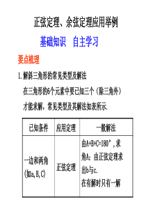 届高三数学正弦定理和余弦定理1