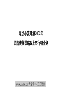 零点小麦啤酒品牌传播策略及上市行销企划--张伟珍