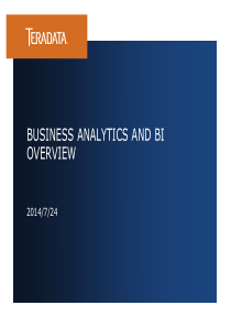 商业分析和商业智能概述_Business Analytics and BI Overview 201