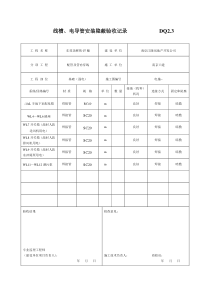 线槽、电导管安装隐蔽验收记录            DQ2