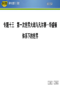 专题十三第一次世界大战与凡尔赛华盛顿体系下的世界