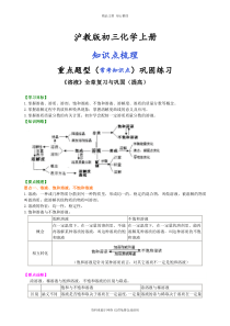 沪教版初三化学下册《溶液》全章复习与巩固(提高)知识讲解