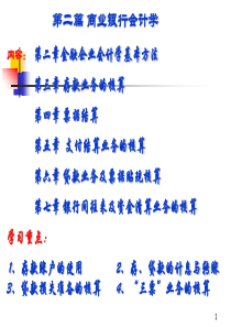 第二章：商业银行会计学