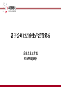 各子公司12月份生产经营分析