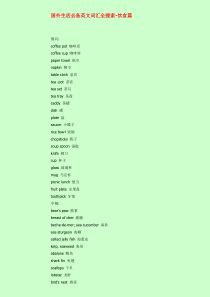 国外生活必备英文词汇饮食篇