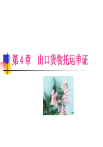 第4章 出口货物托运单证