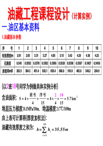 油藏工程课程设计(计算实例)