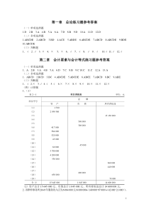 基础会计习题与案例(陈文铭+第二版)+参考答案