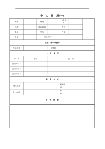 私人求职简历样本