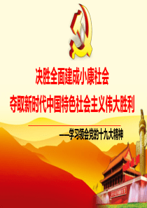 党的十九大报告解读  决胜全面建成小康社会 夺取新时代中国特色社会主义伟大胜利