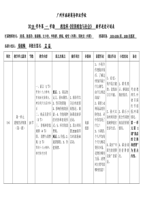 2019学年第一学期政治科《经济政治与社会》教学进度表