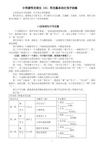 小学生作文：作文基本功训练之句子训练2(精华版)