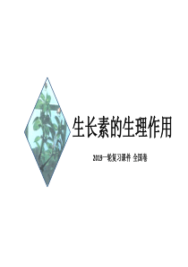 生长素的生理作用(2019高三一轮复习)